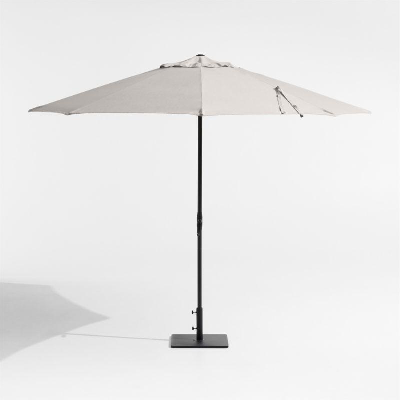 10' Round Sunbrella® Cast Silver Outdoor Patio Umbrella with Black Metal Frame - image 1 of 3