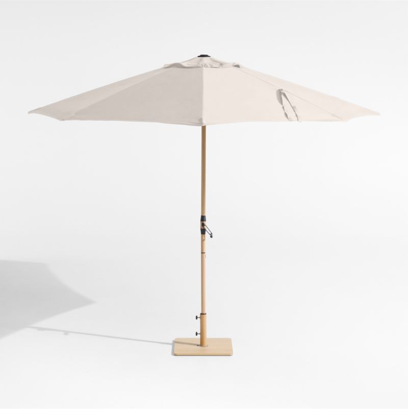 10' Round Sunbrella® Canvas Canvas Outdoor Patio Umbrella with Faux Wood Metal Frame - image 2 of 5