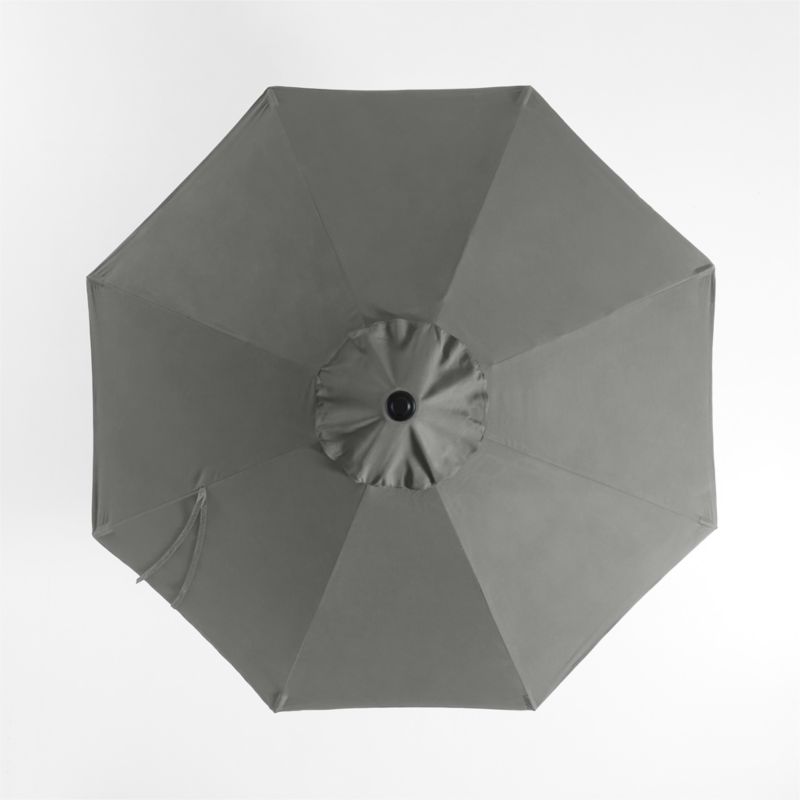 10' Round Sunbrella® Canvas Charcoal Outdoor Patio Umbrella with Faux Wood Metal Frame - image 3 of 5