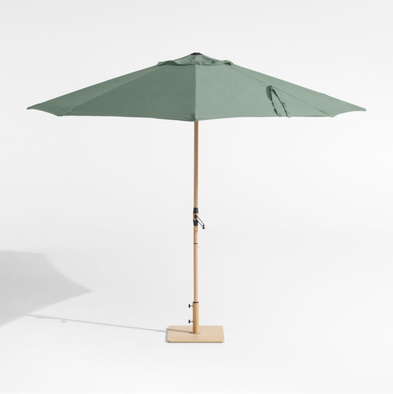 10' Round Sunbrella® Canvas Spa Outdoor Patio Umbrella with Faux Wood Metal Frame - image 3 of 6