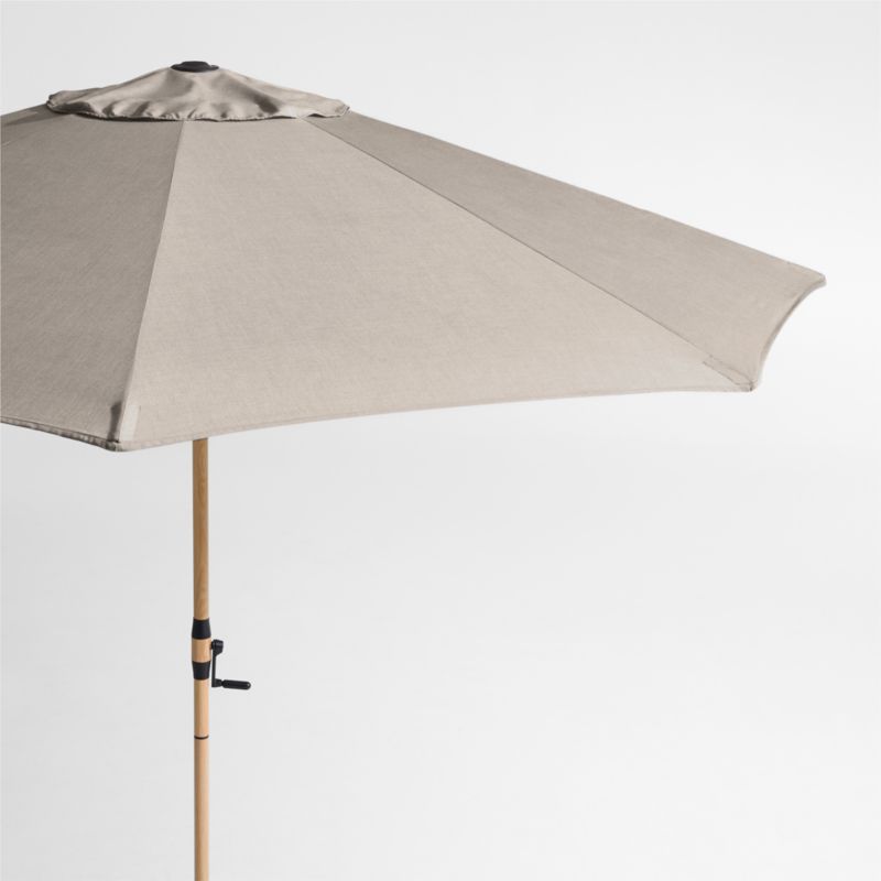 10' Round Sunbrella® Cast Ash Brown Outdoor Patio Umbrella with Faux Wood Metal Frame - image 0 of 4