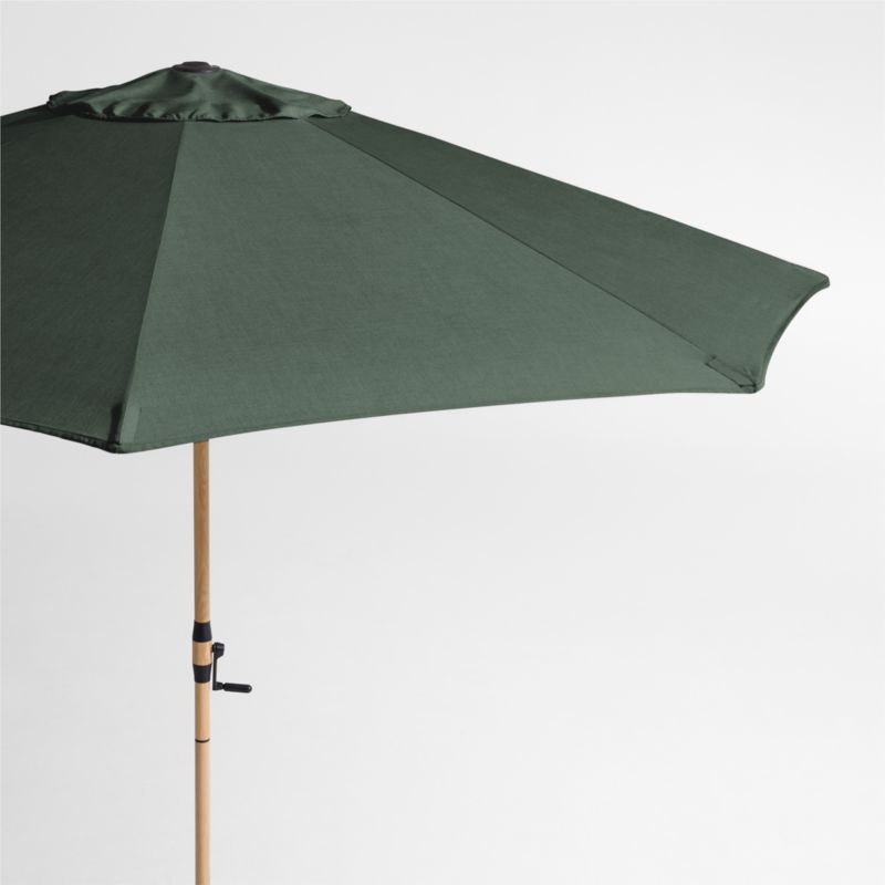 10' Round Sunbrella® Cast Ivy Green Outdoor Patio Umbrella with Faux Wood Metal Frame - image 0 of 4