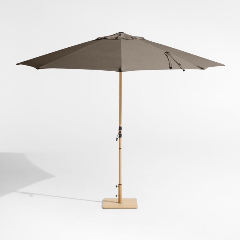 10' Round Sunbrella® Cast Shale Outdoor Patio Umbrella with Faux Wood Metal Frame - image 3 of 6