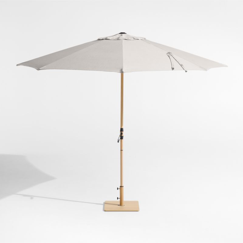 10' Round Sunbrella® Cast Silver Outdoor Patio Umbrella with Faux Wood Metal Frame - image 2 of 4