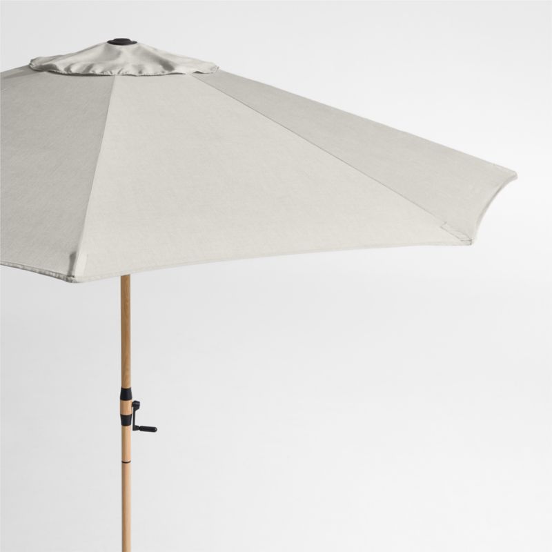 10' Round Sunbrella® Cast Silver Outdoor Patio Umbrella with Faux Wood Metal Frame - image 0 of 4