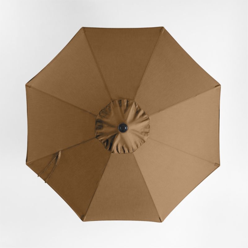 10' Round Sunbrella® Cast Teak Outdoor Patio Umbrella with Faux Wood Metal Frame - image 4 of 6