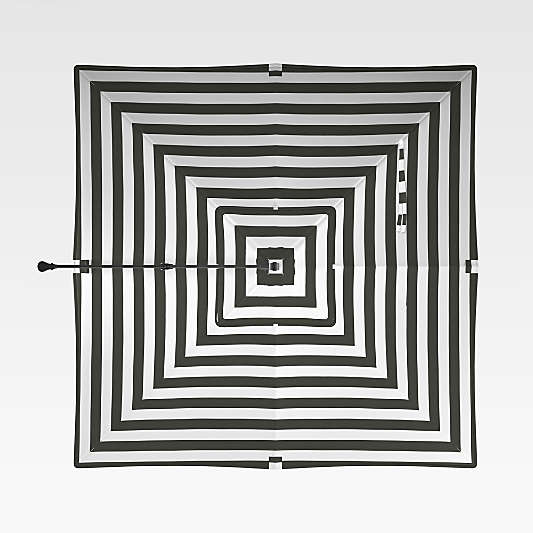 10' Black and White Cabana Stripe Square Outdoor Patio Umbrella Canopy