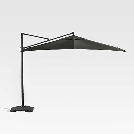 10' Sunbrella ® Charcoal Square Cantilever Outdoor Patio Umbrella with Base