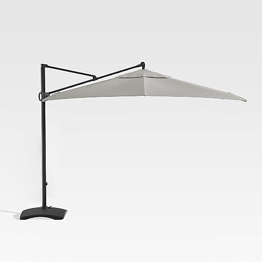 10' Sunbrella ® Graphite Square Cantilever Outdoor Patio Umbrella with Base