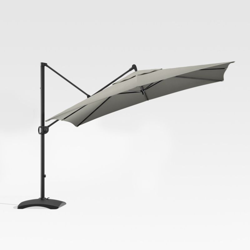 10' Sunbrella ® Silver Square Cantilever Outdoor Patio Umbrella with Base - image 2 of 5