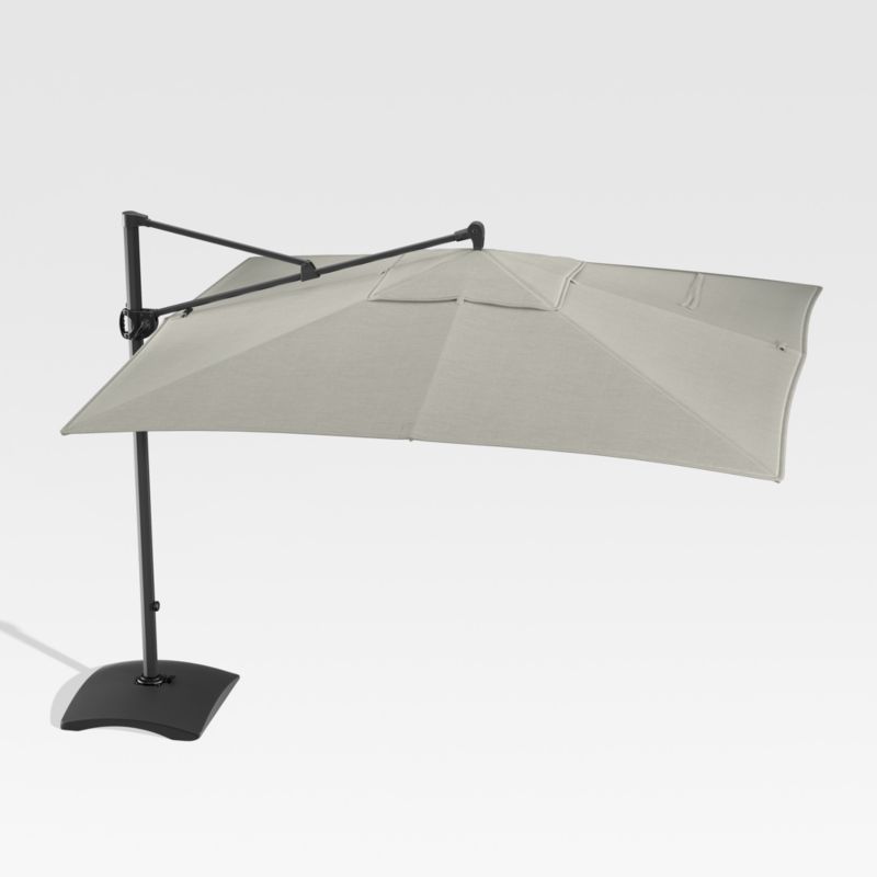 10' Sunbrella ® Silver Square Cantilever Outdoor Patio Umbrella with Base - image 1 of 5