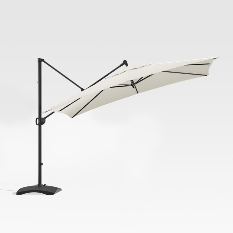 10' Sunbrella ® White Sand Square Cantilever Outdoor Patio Umbrella with Base - image 3 of 6