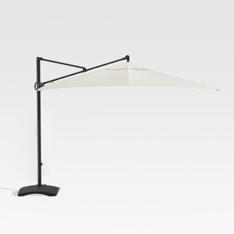 10' Sunbrella ® White Sand Square Cantilever Outdoor Patio Umbrella with Base - image 0 of 6