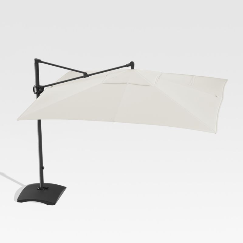 10' Sunbrella ® White Sand Square Cantilever Outdoor Patio Umbrella with Base - image 2 of 6