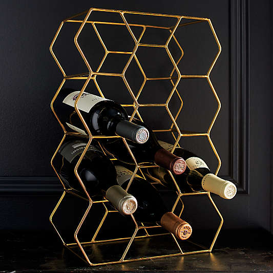 11-Bottle Gold Wine Rack