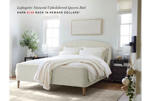 lafayette natural upholstered queen bed