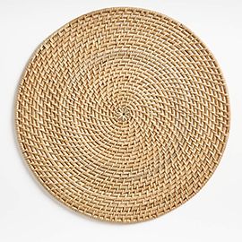 Artesia Round Natural Woven Rattan Placemat