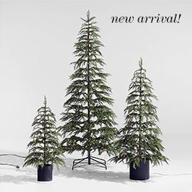 Faux Hemlock Pre-Lit Trees with White Lights