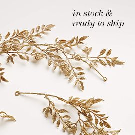 Gold Glitter Leaf Garland 72"