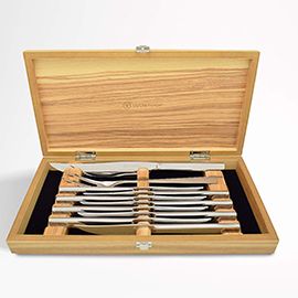 WÜSTHOF® Mignon Stainless Olivewood 10-Piece Steak & Carving Set