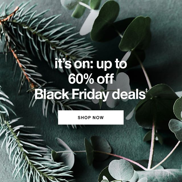 it’s on: up to 60% off Black Friday deals SHOP NOW