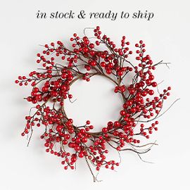 Faux Mini Red Berry Wreath 14"