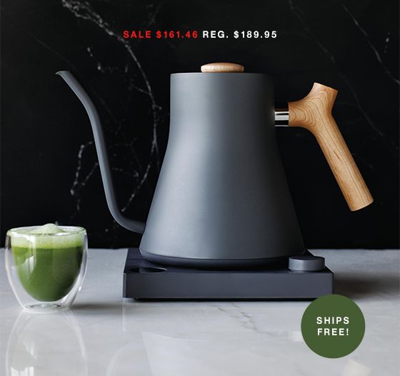 Fellow Stagg EKG Matte Black Electric Pour-Over Kettle with Walnut Handle