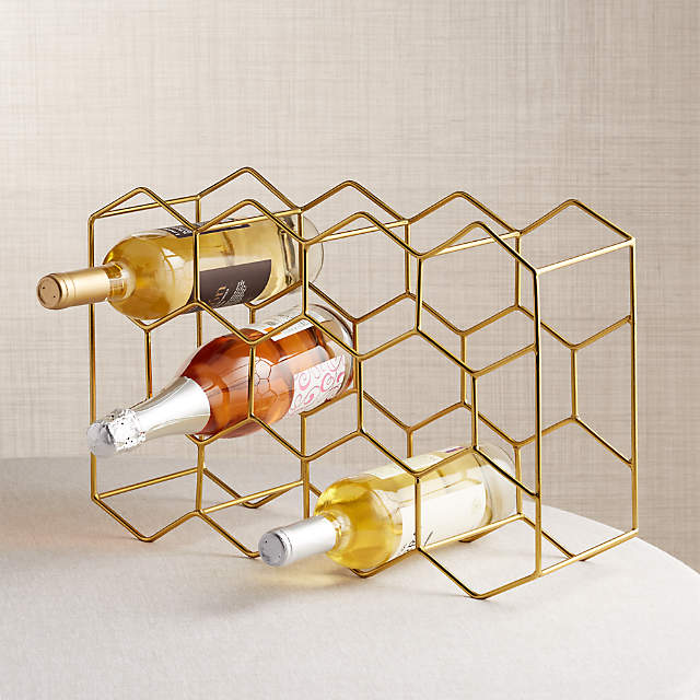 11 Bottle Gold Wine Rack Reviews Crate And Barrel 11 Bottle Gold Wine Rack Reviews, Wine Bottle Storage Inserts