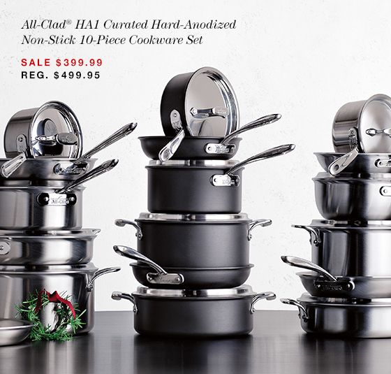 all-clad HA1 curated hard-anodized non-stick 10-piece cookware set