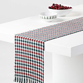 HOLIDAY HOUNDSTOOTH TABLE RUNNER 90”