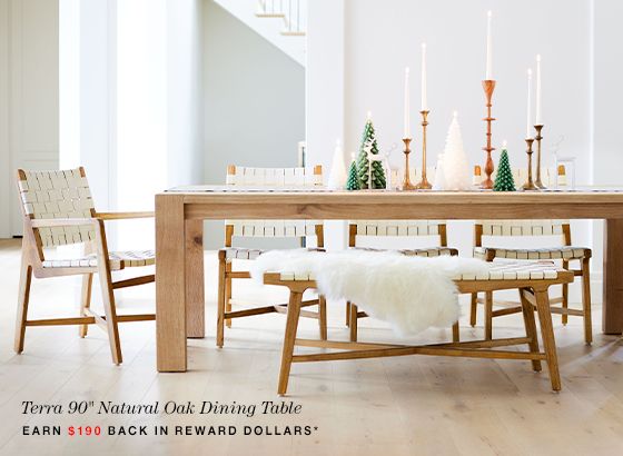 terra natural 90" dining table