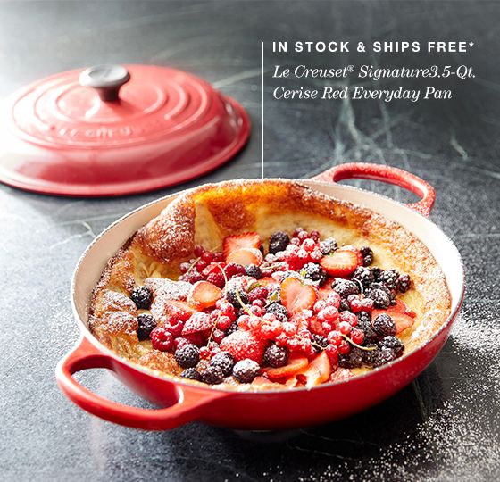 le creuset signature cerise red everyday pan