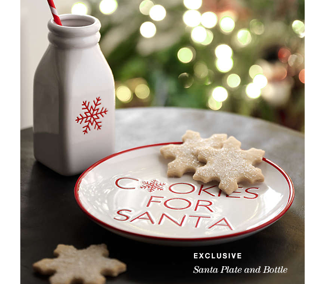 santa plate and bottle