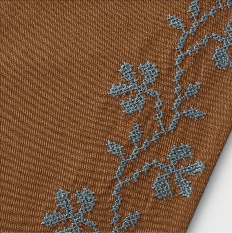Brown Cross Stitch 120" Table Runner - image 1 of 2
