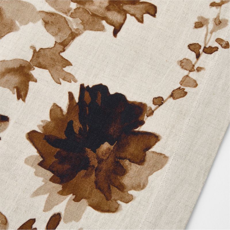Watercolor Floral Linen Cotton Blend 120" Table Runner - image 1 of 2