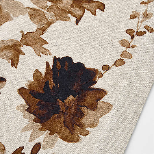Watercolor Floral Linen Cotton Blend 120" Table Runner