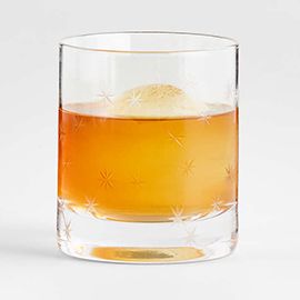 Snowflake Etched Double Old-Fashioned Glass