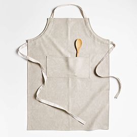 Scout Greige Faux Leather Apron with Pocket