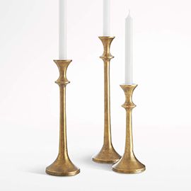 Emmett Antique Brass Taper Candle Holders