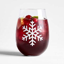 Snowflake Stemless Wine Glass