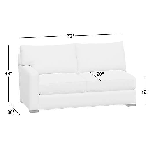 Axis Classic Leather Left-Arm Apartment Sofa Sectional Piece