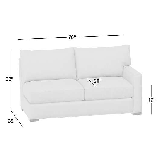 Axis Classic Leather Right-Arm Apartment Sofa Sectional Piece