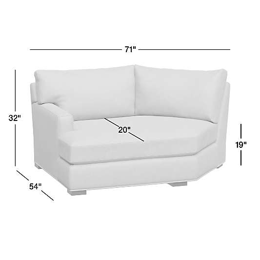 Axis Classic Leather Left-Arm Angled Chaise Lounge