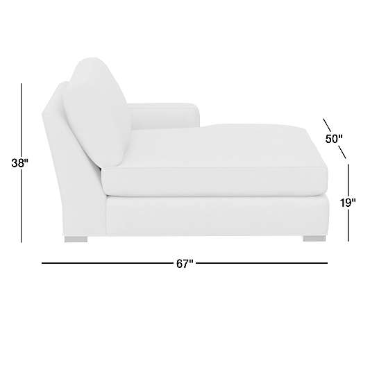 Axis Classic Leather Right-Arm Extra Wide Chaise Lounge Sectional Piece