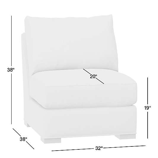 Axis Classic Leather Armless Chair Sectional Piece