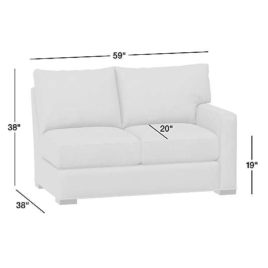 Axis Classic Leather Right-Arm Loveseat Sectional Piece