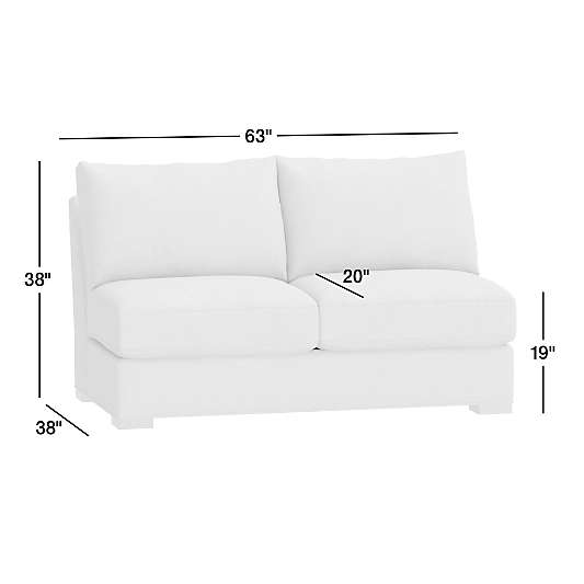 Axis Classic Leather Armless Loveseat Sectional Piece