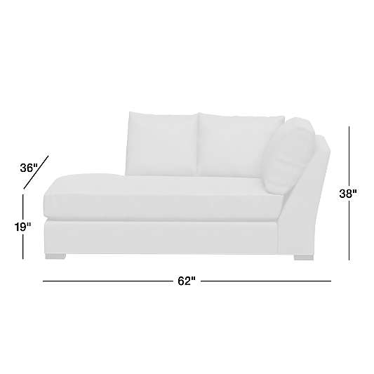 Axis Classic Left-Arm Storage Chaise Lounge Sectional Piece