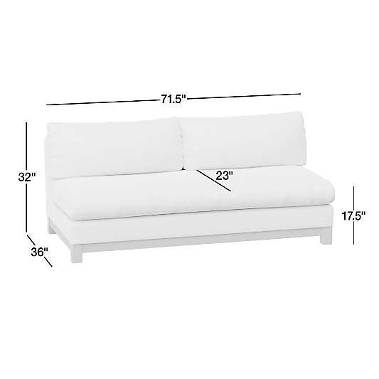 Pacific Wood Base Bench Armless Sofa Sectional Piece