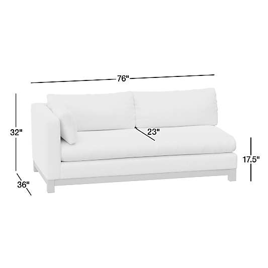 Pacific Wood Base Bench Left-Arm Sofa Sectional Piece